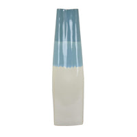 Cobb Accent Vase, Slender Silhouette Blue White Ceramic 27 Inch -BM330158