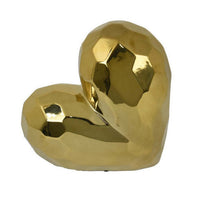 Dina Gold Heart Tabletop Decor, Golden Ceramic 12 Inch -BM330167
