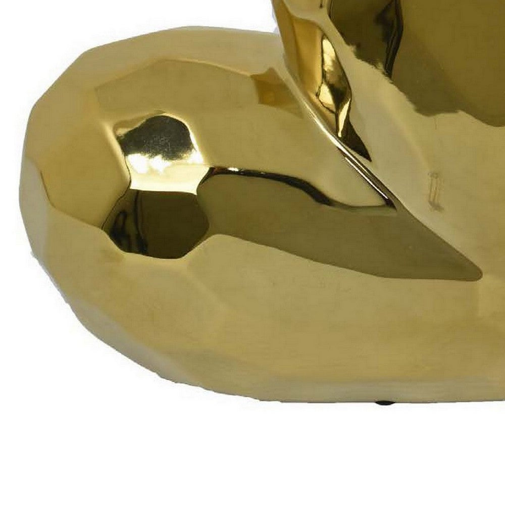 Dina Gold Heart Tabletop Decor, Golden Ceramic 12 Inch -BM330167