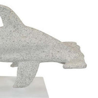 Shim Tabletop Decor, Shark Inspired Design Texture White Resin 21 Inch -BM330179
