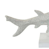 Shim Tabletop Decor, Shark Inspired Design Texture White Resin 21 Inch -BM330179