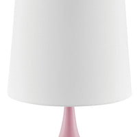 Eddy Table Lamp, 23 Inch Vase Shaped Pink Metal Body, Fabric Shade -BM330332
