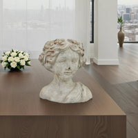 Accent Planter, Italian Style Female Bust Sculpture Ivory Terracotta -BM330964