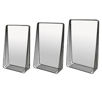 3pc Decorative Wall Mirror with Shelf Set, Black Metal Rectangular -BM330980