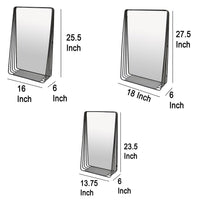 3pc Decorative Wall Mirror with Shelf Set, Black Metal Rectangular -BM330980