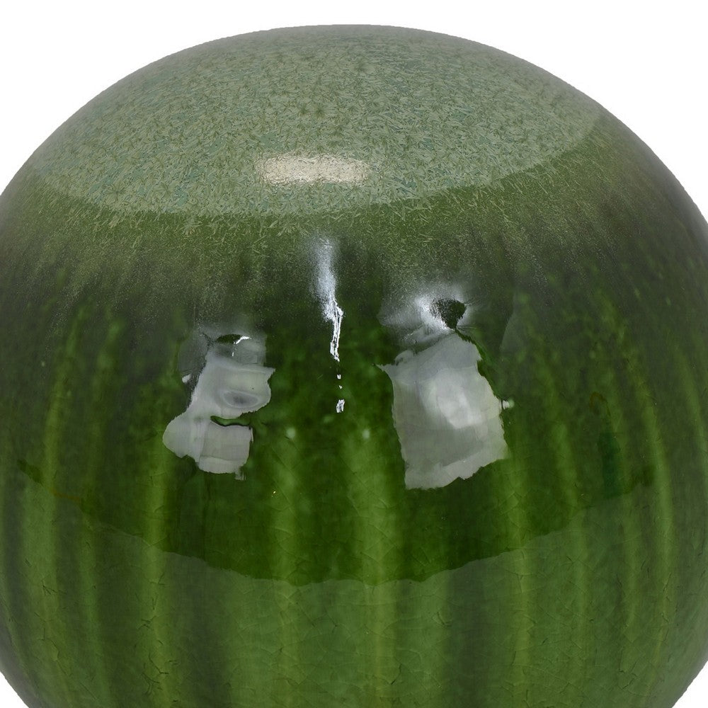 Mary Tabletop Accent Decor, Modern Round Orb, 10 Inch Green Ceramic -BM331031