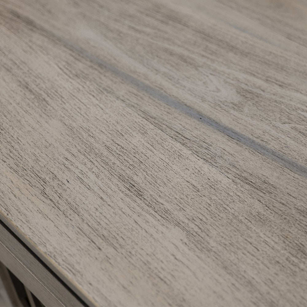 Livvy Console Cabinet, 4 Metal Pattern Glass Doors Ivory White 69 Inch -BM331236