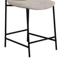 Phoebe Bar Height Chair, Gray Faux Leather, Black Metal, 30 Inch -BM331336