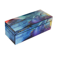 Dory Decorative Box Set of 2, Blue Gold Faux Agate Stone Accent Glass -BM331377
