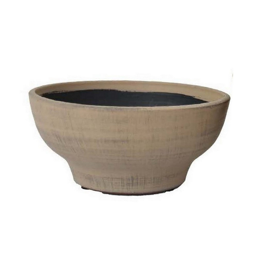 Decorative Bowl Set of 2, Classic Tabletop Accent, Round Brown Ceramic -BM331444