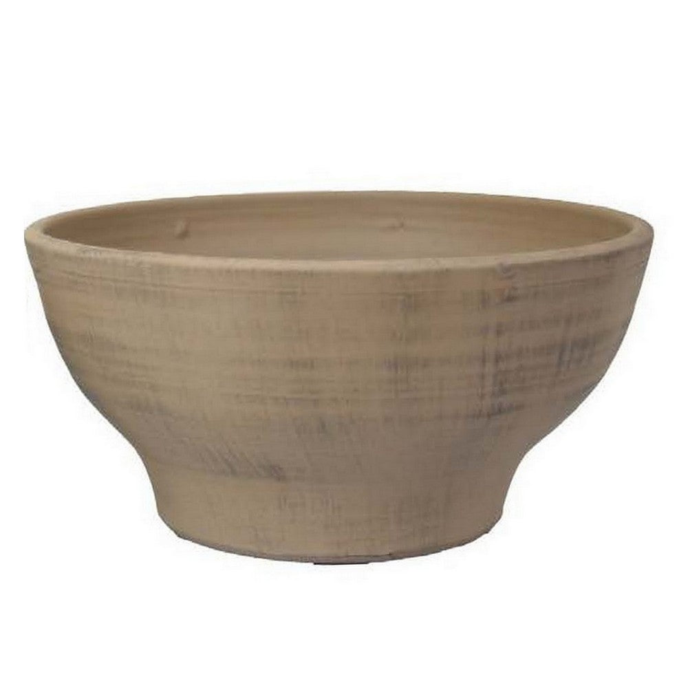 Decorative Bowl Set of 2, Classic Tabletop Accent, Round Brown Ceramic -BM331444