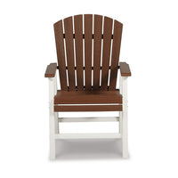 Sini Outdoor Dining Armchair Set of 2, Slatted Backrest, Brown White -BM331689