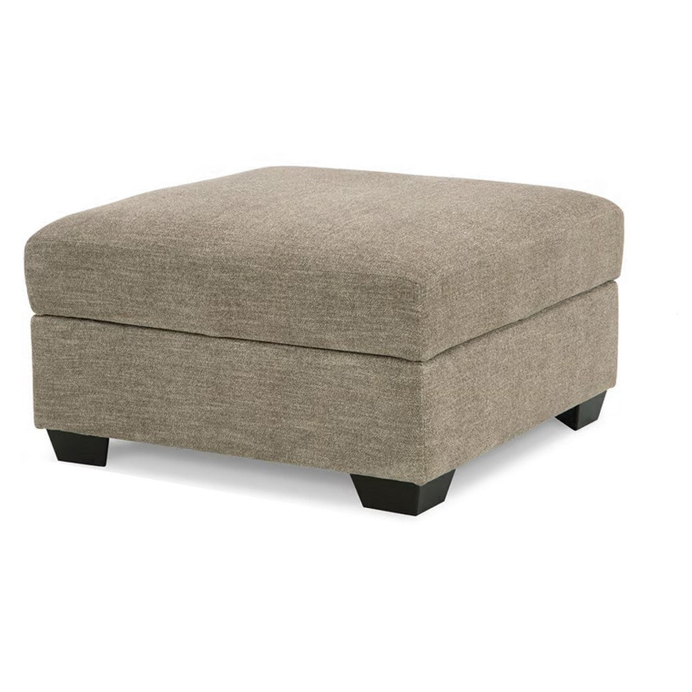 Croi Ottoman, 36 Inch, Hidden Storage with Cup Holders, Taupe Gray -BM331705
