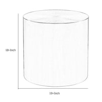 Rano Side End Table, 19 Inch Black Round Iron Top, Modern Drum Shape -BM331992