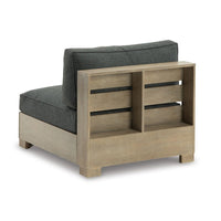 Mayo Outdoor Modular Armless Chair, Dark Gray Nuvella Fabric, Brown -BM332197