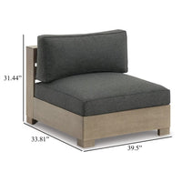 Mayo Outdoor Modular Armless Chair, Dark Gray Nuvella Fabric, Brown -BM332197