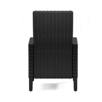 Tira Indoor Outdoor Armchair Set of 2, Black Wicker, Gray Nuvella Seat -BM332203