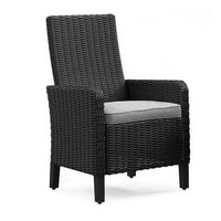 Tira Indoor Outdoor Armchair Set of 2, Black Wicker, Gray Nuvella Seat -BM332203