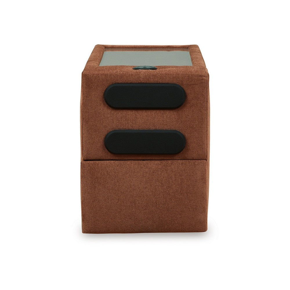 Meso Modular Console Side Table, Audio System, Spice Orange, 37 Inch -BM332263