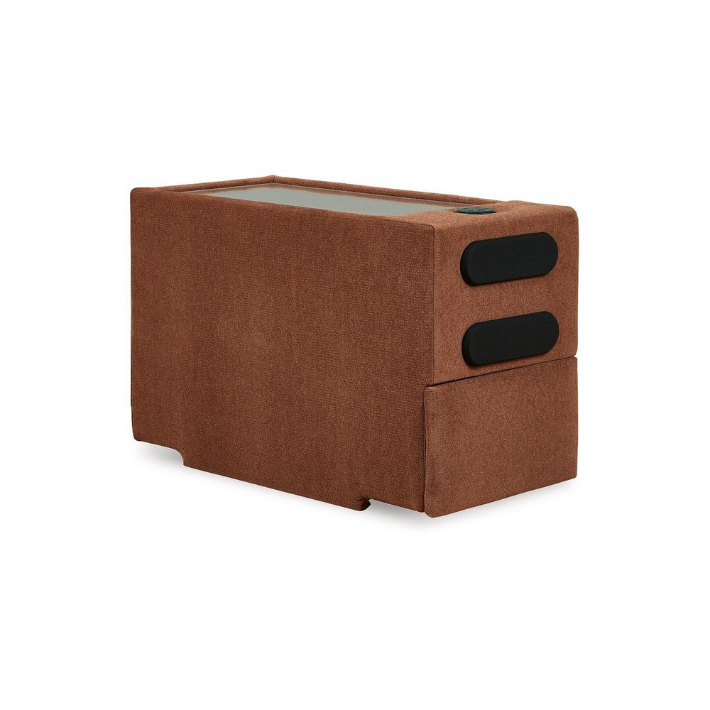 Meso Modular Console Side Table, Audio System, Spice Orange, 37 Inch -BM332263