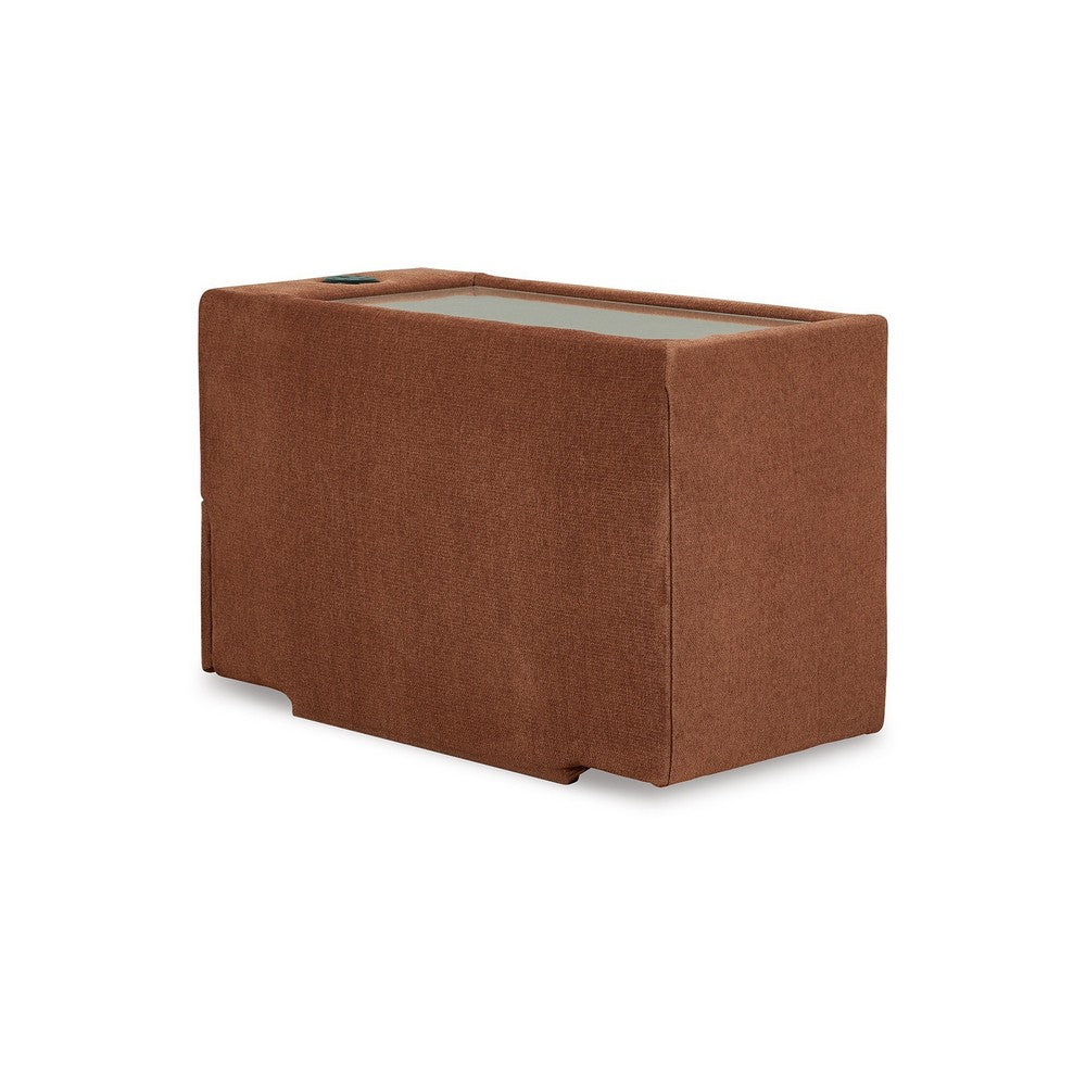 Meso Modular Console Side Table, Audio System, Spice Orange, 37 Inch -BM332263