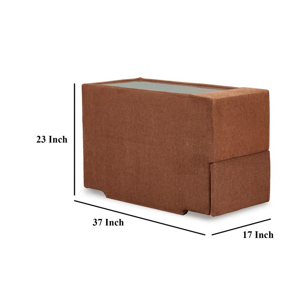 Meso Modular Console Side Table with Storage, Orange Nuvella, 37 Inch -BM332264