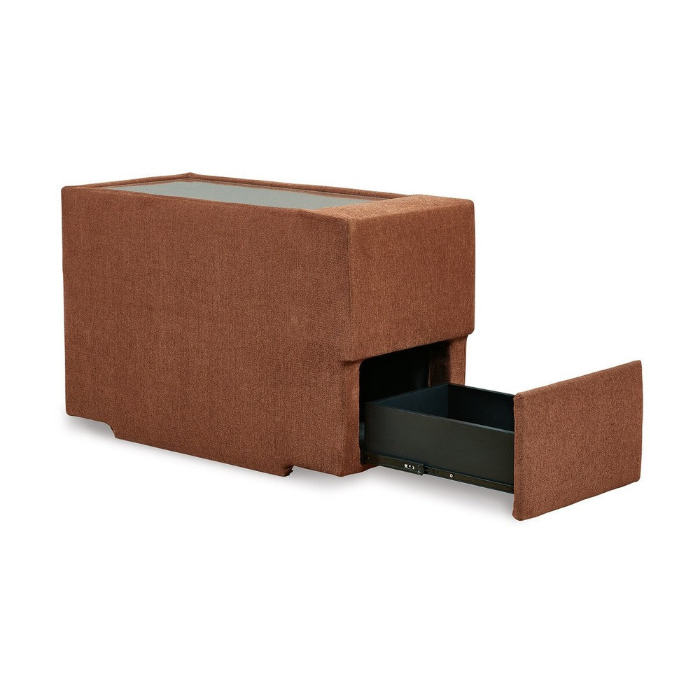 Meso Modular Console Side Table with Storage, Orange Nuvella, 37 Inch -BM332264