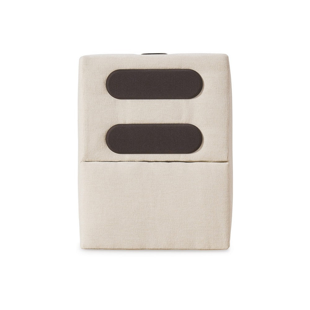 Meso Modular Console Side Table, Audio System, Ivory Nuvella, 37 Inch -BM332267