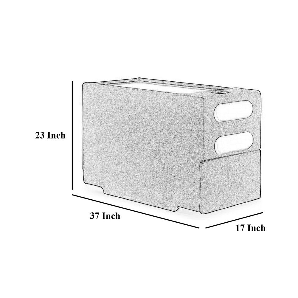 Meso Modular Console Side Table, Audio System, Ivory Nuvella, 37 Inch -BM332267