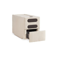 Meso Modular Console Side Table, Audio System, Ivory Nuvella, 37 Inch -BM332267