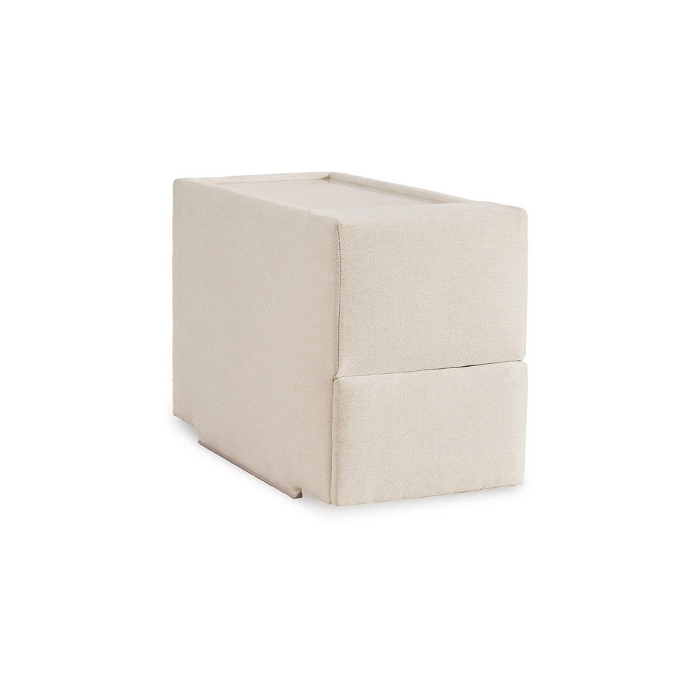 Meso Modular Console Side Table, Storage, Oyster Ivory Nuvella,37 Inch -BM332268