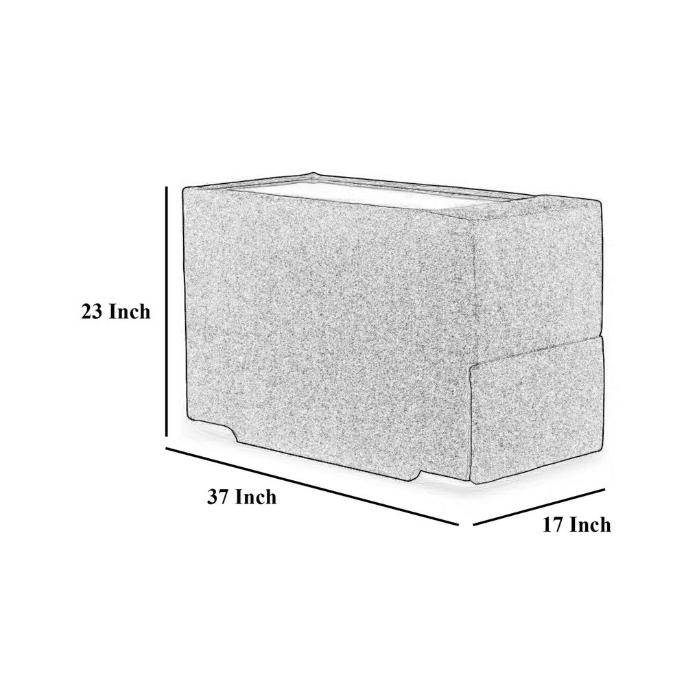 Meso Modular Console Side Table, Storage, Oyster Ivory Nuvella,37 Inch -BM332268