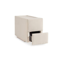 Meso Modular Console Side Table, Storage, Oyster Ivory Nuvella,37 Inch -BM332268