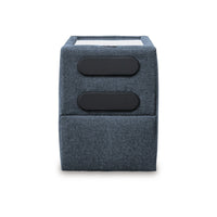 Meso Modular Console Side Table, Audio System Ink Blue Nuvella 37 Inch -BM332272