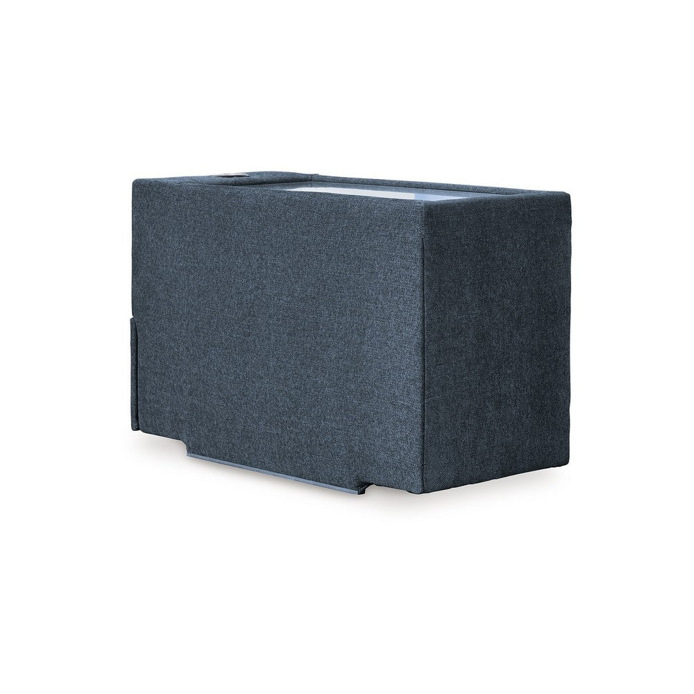 Meso Modular Console Side Table, Audio System Ink Blue Nuvella 37 Inch -BM332272