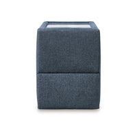 Meso Modular Console, Built In Storage, Ink Blue Nuvella, 37 Inch -BM332273