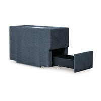 Meso Modular Console, Built In Storage, Ink Blue Nuvella, 37 Inch -BM332273