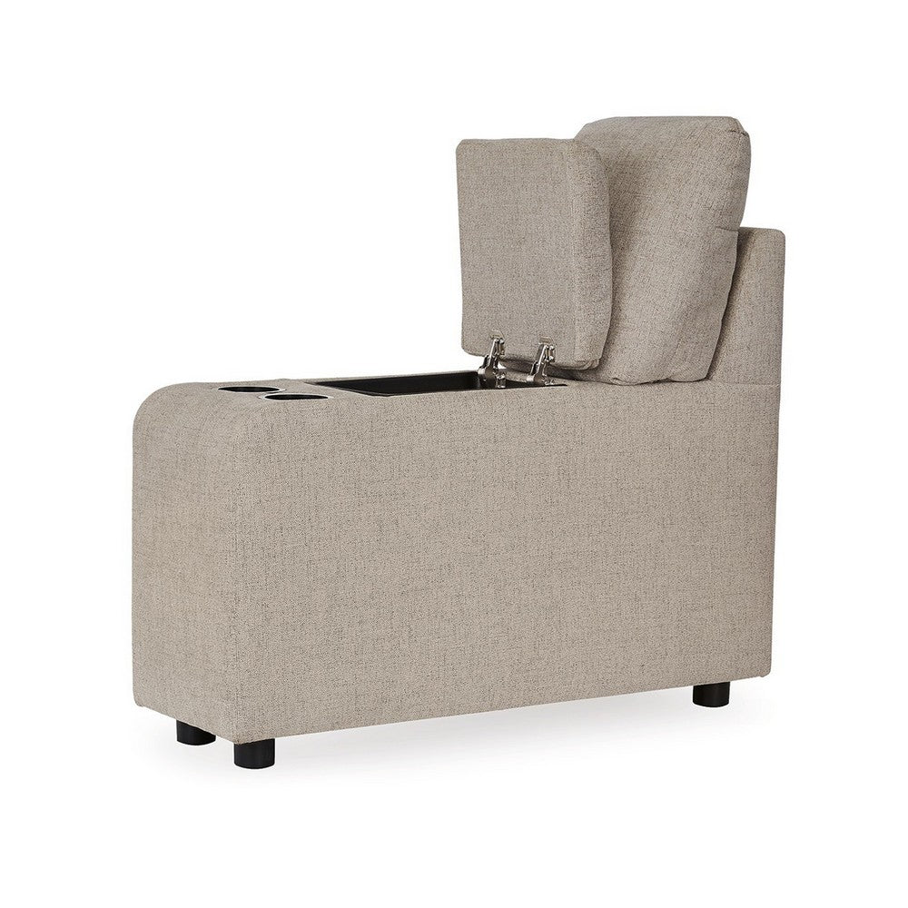 Elwie Modular Console Side Table, Storage, Brown Polyester 39 Inch -BM332296