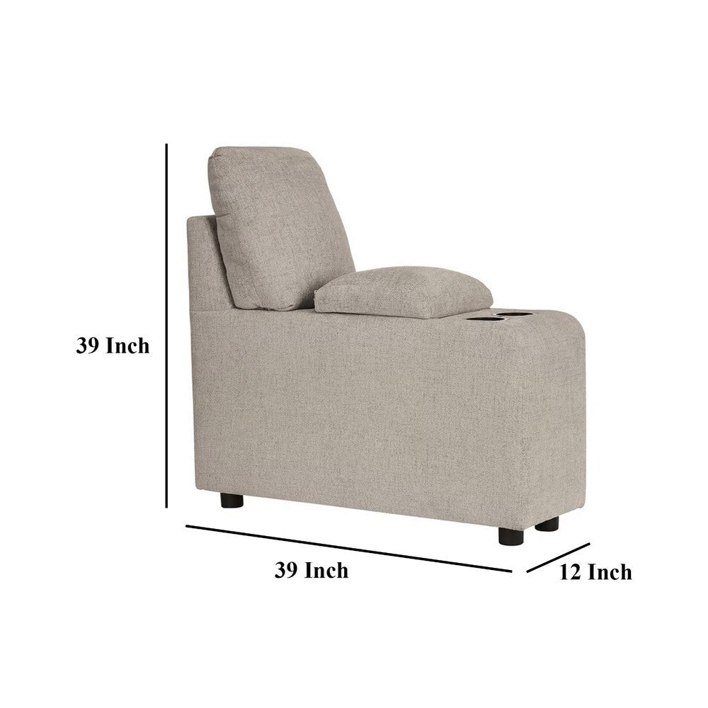 Elwie Modular Console Side Table, Storage, Brown Polyester 39 Inch -BM332296