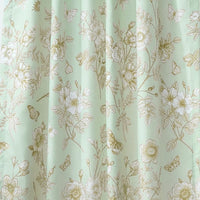Vola 2 Panel Curtain Set, Light Mint Green Microfiber, Floral Pattern -BM332775