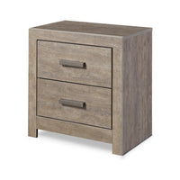 Kulv Nightstand, 2 Storage Drawers, 24 Inch Modern Taupe Gray Laminate -BM332806