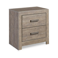 Kulv Nightstand, 2 Storage Drawers, 24 Inch Modern Taupe Gray Laminate -BM332806