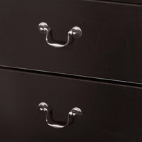 Yara Nightstand, Classic Black, 25 Inch, 2 Drawers, Pewter Handles -BM332829