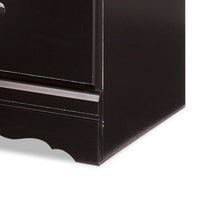 Yara Nightstand, Classic Black, 25 Inch, 2 Drawers, Pewter Handles -BM332829