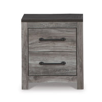 Bono Nightstand, 2 Storage Drawers, 25 Inch, Wood Grain Gray Finish -BM332834