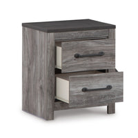 Bono Nightstand, 2 Storage Drawers, 25 Inch, Wood Grain Gray Finish -BM332834