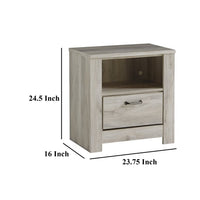 Simon Nightstand, Drawer and USB, Rustic Gray Laminate Whitewash -BM332854