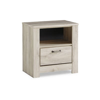 Simon Nightstand, Drawer and USB, Rustic Gray Laminate Whitewash -BM332854