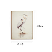 Accent Framed Wall Art Set of 2, 30x40, Painted Canvas of Heron Birds -BM332856