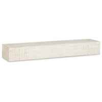 Novo Accent Wall Shelf, 38 Inch White Solid Wood, Saw Wood Texture -BM332869